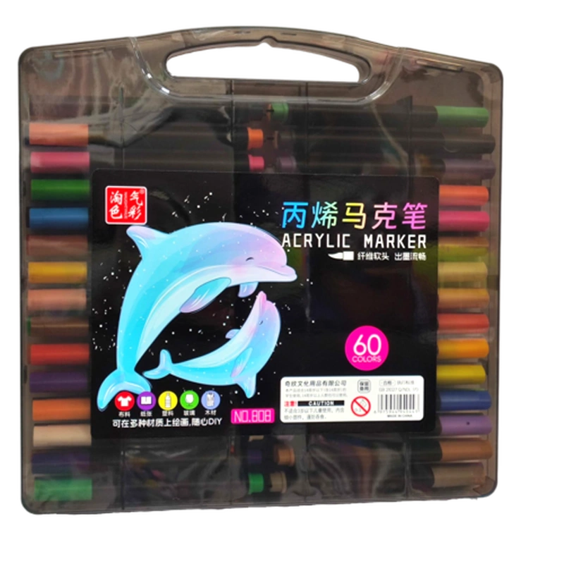 ماژیک اکریلیک ۶۰ رنگ نوک قلمویی (Acrylic Marker Brush Tip)