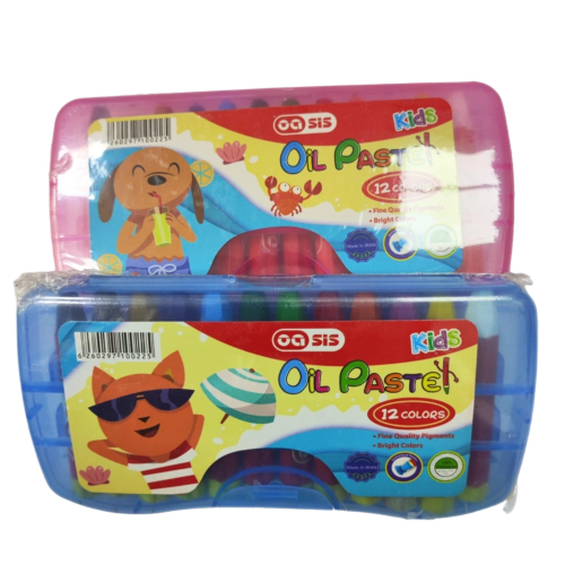 مداد شمعی 12 رنگ OASIS