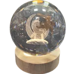 گوی  شیشه ای چراغ دار/تکشاخ و ماه