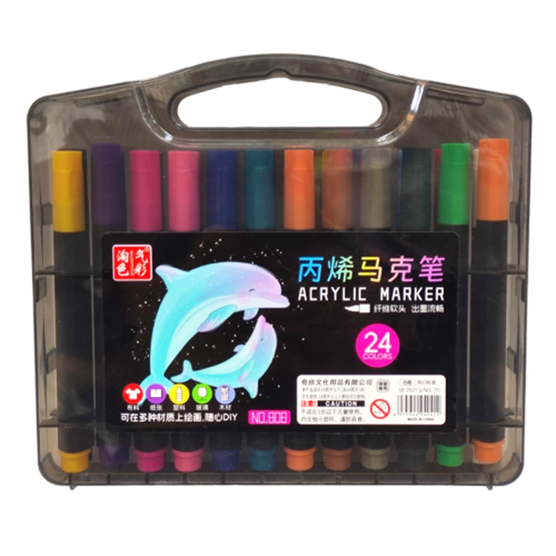 ماژیک اکریلیک ۲۴ رنگ نوک قلمویی (Acrylic Marker Brush Tip)