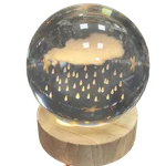 گوی  شیشه ای چراغ دار/ابر و باران