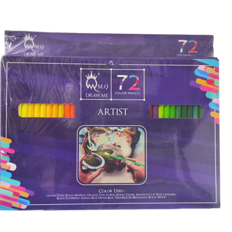 مداد رنگی 72 عددی ام کیو جعبه مقوایی