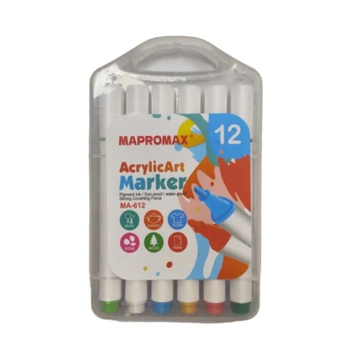 ماژیک اکریلیک 12 رنگ mapromax MA-612