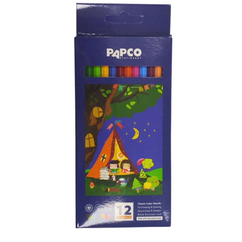 مداد رنگی 12 تایی پاپکو