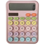 ماشین حساب پاستلی دکمه رنگی بزرگ/صورتی