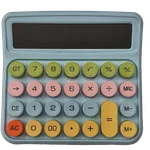 ماشین حساب پاستلی دکمه رنگی افقی بزرگ/آبی