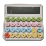 ماشین حساب پاستلی دکمه رنگی افقی بزرگ/سفید