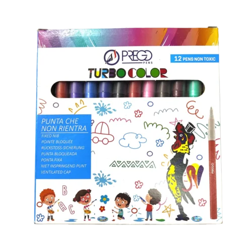 ماژیک رنگ آمیزی 12 رنگ prego