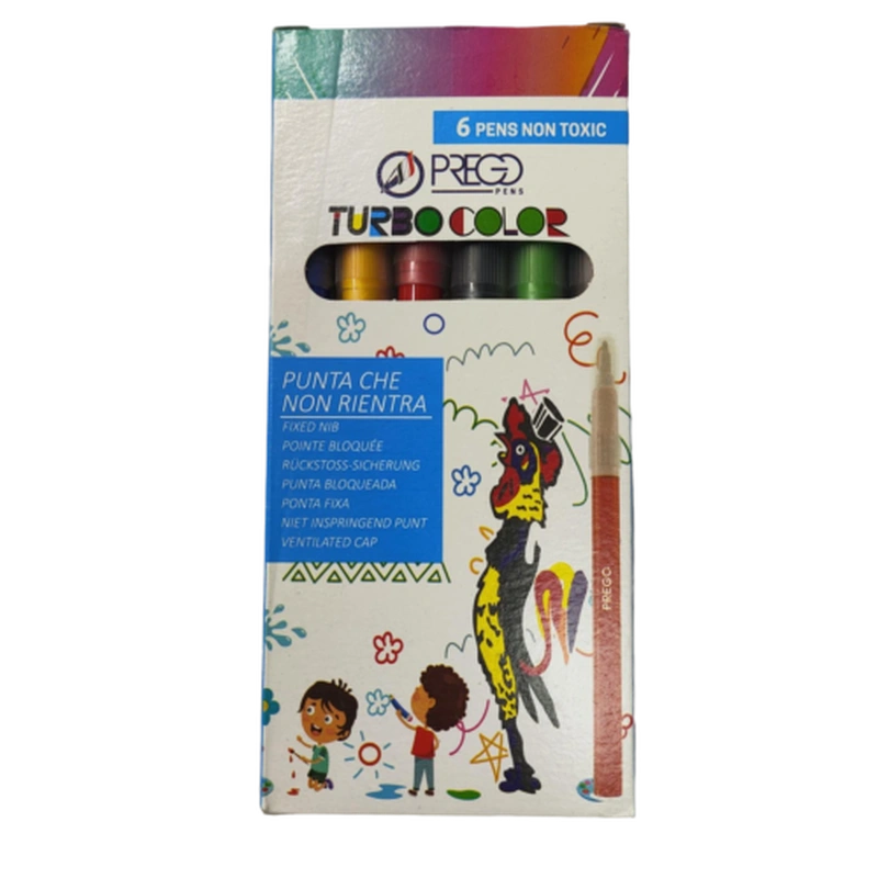 ماژیک رنگ آمیزی 6 رنگ prego