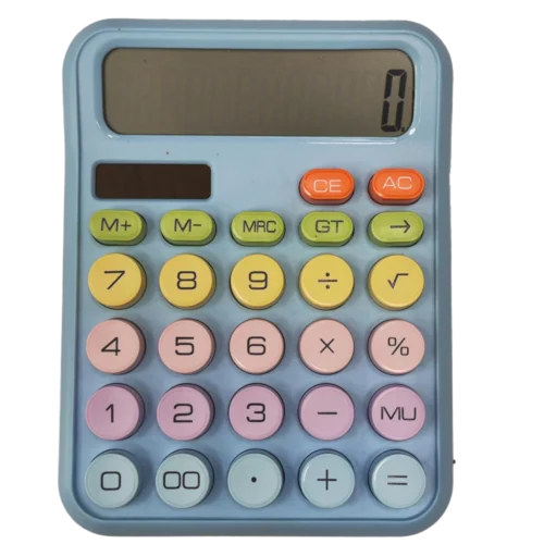ماشین حساب پاستلی دکمه رنگی بزرگ