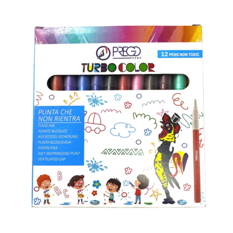 ماژیک رنگ آمیزی 12 رنگ prego