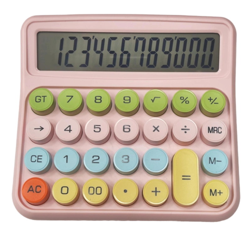 ماشین حساب پاستلی دکمه رنگی افقی بزرگ