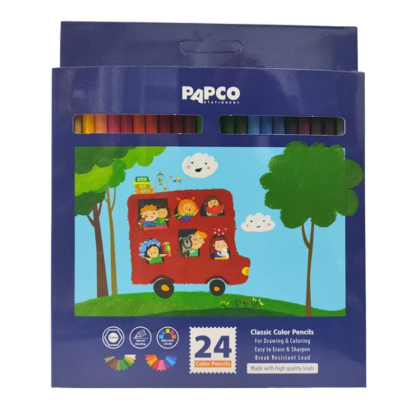 مداد رنگی 24 عددی پاپکو