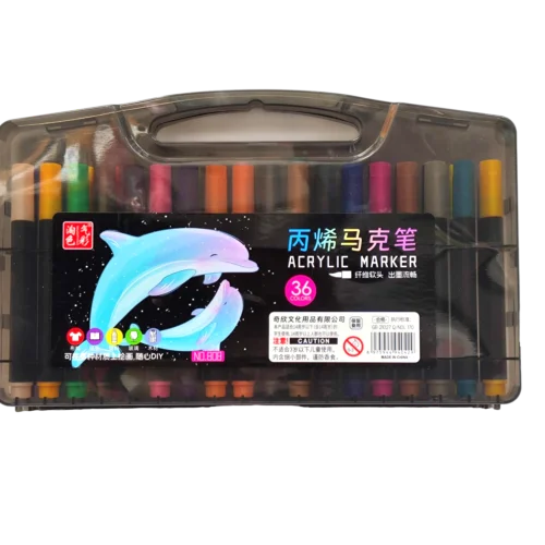 ماژیک اکریلیک ۳۶ رنگ نوک قلمویی (Acrylic Marker Brush Tip)