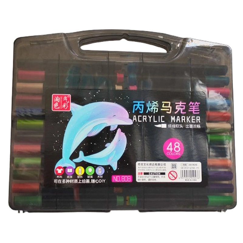 ماژیک اکریلیک ۴۸ رنگ نوک قلمویی (Acrylic Marker Brush Tip)